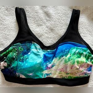 Athleta Vibrant Blue and Green Sports Bra 36B/C